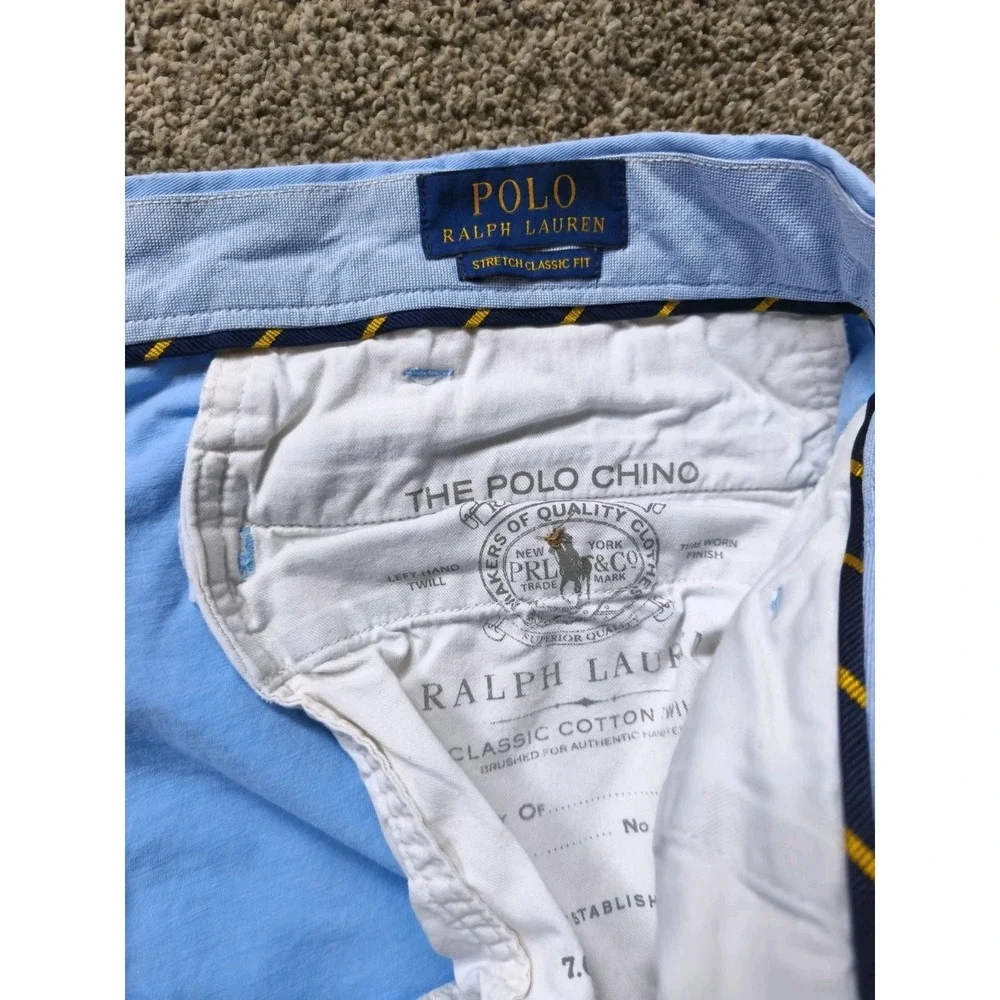 Polo Ralph Lauren Mens Blue Chino Stretch Shorts Classic Fit Size 48
